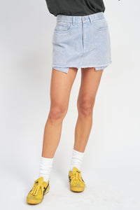Fringe Overdye Mini Skirt