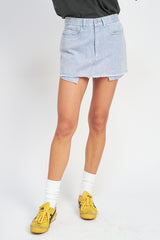 Fringe Overdye Mini Skirt