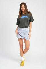 Fringe Overdye Mini Skirt