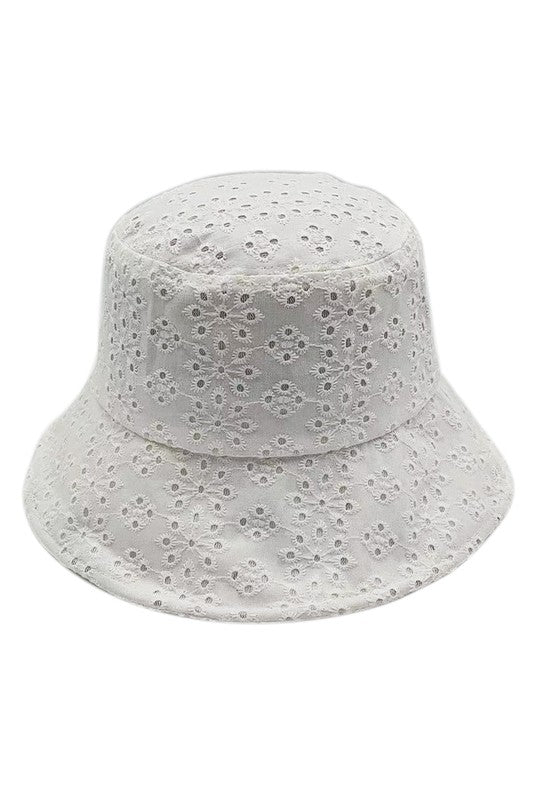 Floral Eyelet Bucket Hat