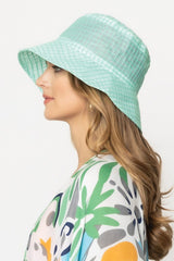 Grid Pattern Tulle Mesh Bucket Hat