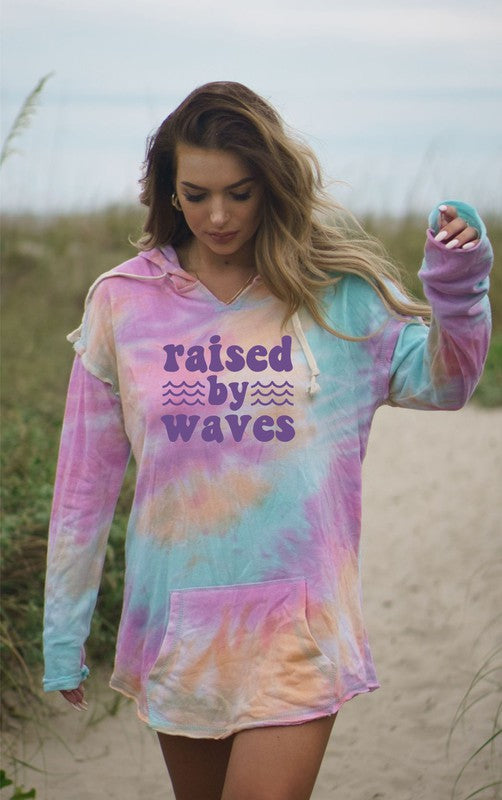 Raised By Waves Tye Dye Light Weight Hoodie