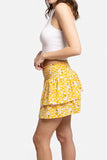 Daisy Pattern Ruffle Tiered Mini Skirt