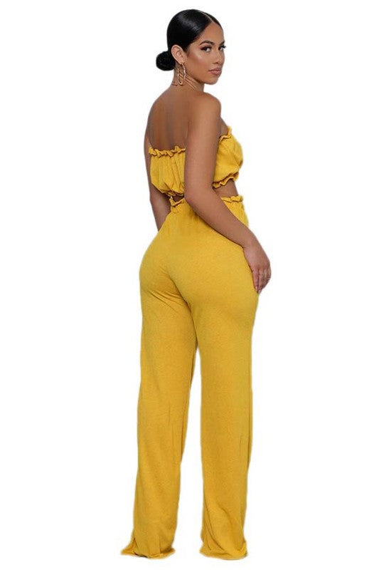 Sexy Two Piece Pant Set in Yellow