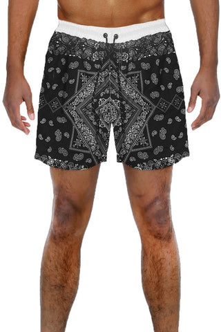 Paisley Bandana Print Swim Shorts