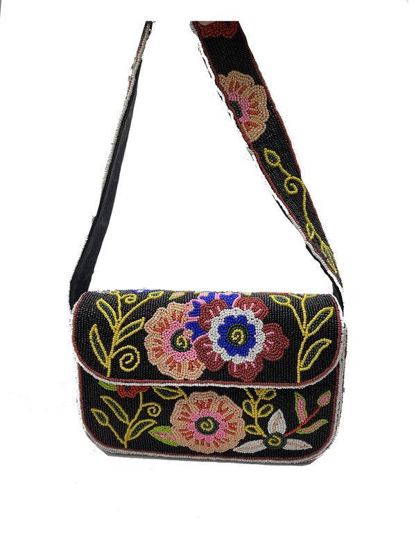 Double Sided florals Beaded Clutch