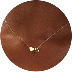18K Gold Plated Heart Initial Necklace Mothers Day Gift for Women
