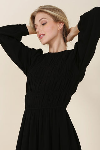 Dressed Up Ruched Midi Dress 