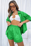 Sexy Two Piece Set Top and Green Short