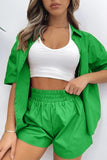 Sexy Two Piece Set Top and Green Short