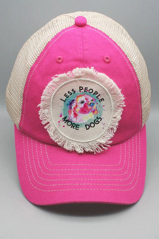Less People More Dogs Summer Patch Trucker Hat