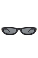 Rectangle Retro Slim Tinted Narrow Sunglasses