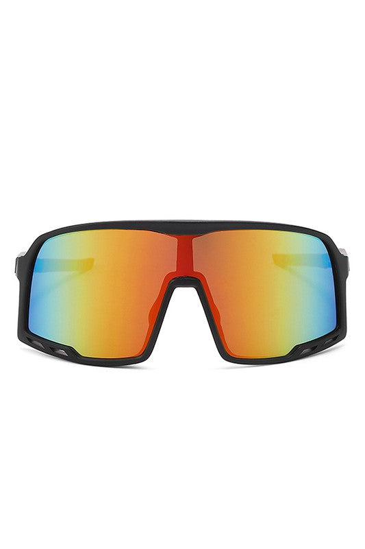 Square Oversize Sport Wrap Around Sunglasses