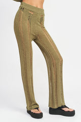 Laddered High Waist Flare Pant