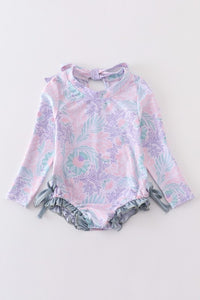 Floral Print Girls Swimsuit 