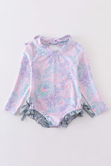Floral Print Girls Swimsuit 