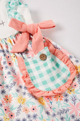 Green Camper Applique Ruffle Pocket Dress