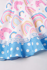 Rainbow Print Ruffle Twirl Dress