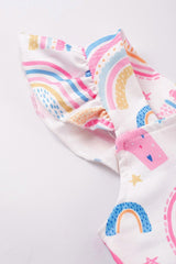 Rainbow Print Ruffle Twirl Dress