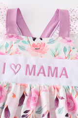 Purple Floral I Love Mama Embroidery Set 