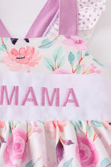 Purple Floral I Love Mama Embroidery Set 
