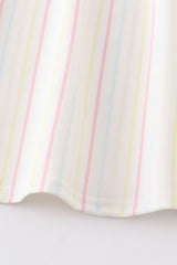 I Love Mama Embroidery Stripe Dress