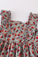 Floral Print Ruffle Dress