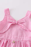 Pink Stripe Print Girl Dress
