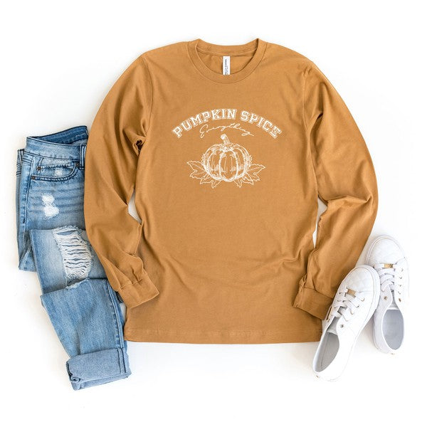 Pumpkin Spice Grunge Long Sleeve Graphic Tee