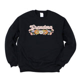 Grandma Flowers Grunge Graphic Sweatshirt