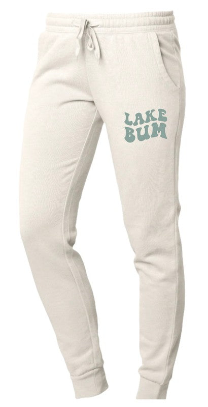 Lake Bum Embroidered Cream Joggers Sweatpants