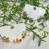 Special Edition Textured Hoop Earrings Set Of 3