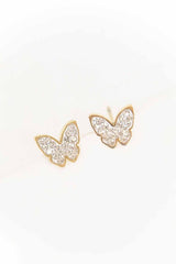 Sparkling Butterfly Stud Earrings 