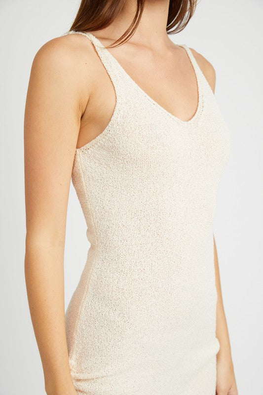 Mini Side Shirring Sleeveless Dress