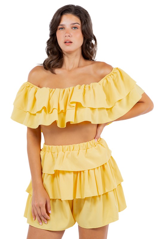 Sexy Summer Two Piece Set in Yellow