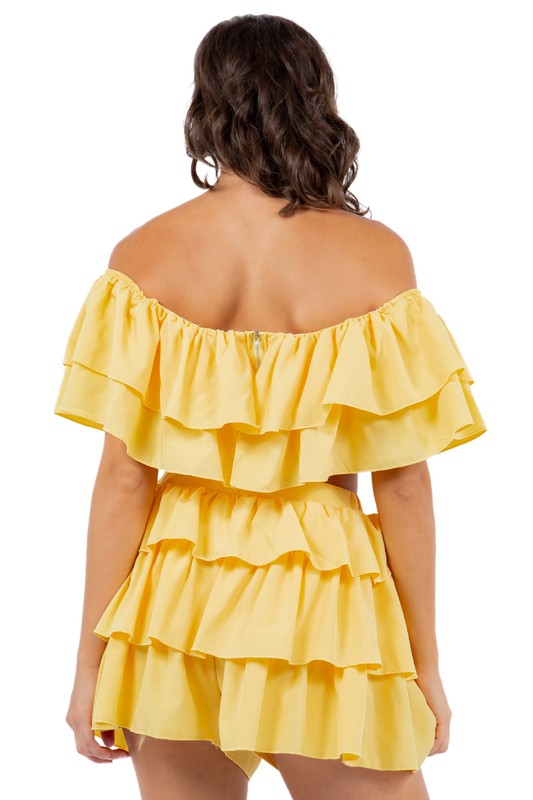 Sexy Summer Two Piece Set in Yellow
