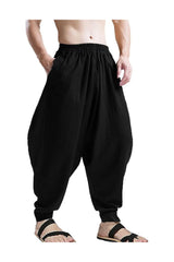 Trendy Men's Loose Harem Pants Stretchy Casual Trousers