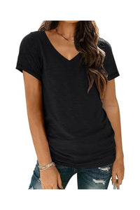 Trendy Women's V Neck Short Sleeve T-Shirts 2025