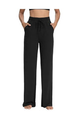 Trendy Women's Wide Leg High Waisted Lounge Pants