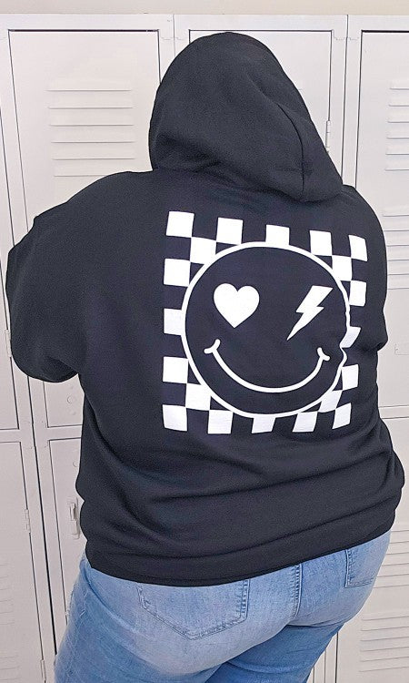 Essentials Smiley Checkerboard Graphic Hoodie