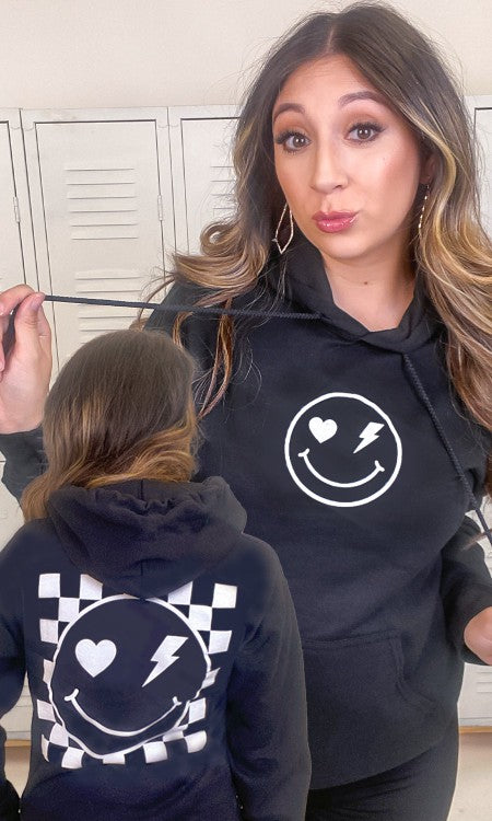 Essentials Smiley Checkerboard Graphic Hoodie