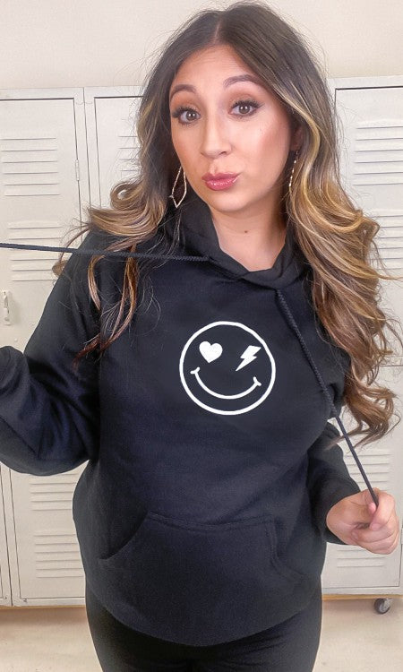 Essentials Smiley Checkerboard Graphic Hoodie