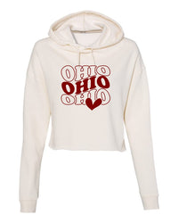 Essentials Groovy Ohio With Heart Cropped Hoodie