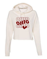Essentials Groovy Ohio With Heart Cropped Hoodie