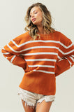 Ribbed Hem Stripe Sweater gifts