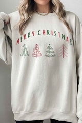 Merry Christmas Trees Oversized Sweatshirt