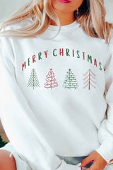 Merry Christmas Trees Oversized Sweatshirt