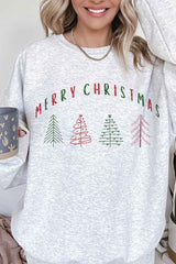 Merry Christmas Trees Oversized Sweatshirt
