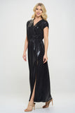 Made in USA Sleeveless Metallic Maxi Dress