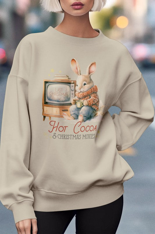 Vintage Winter Rabbit, Christmas Sweatshirt
